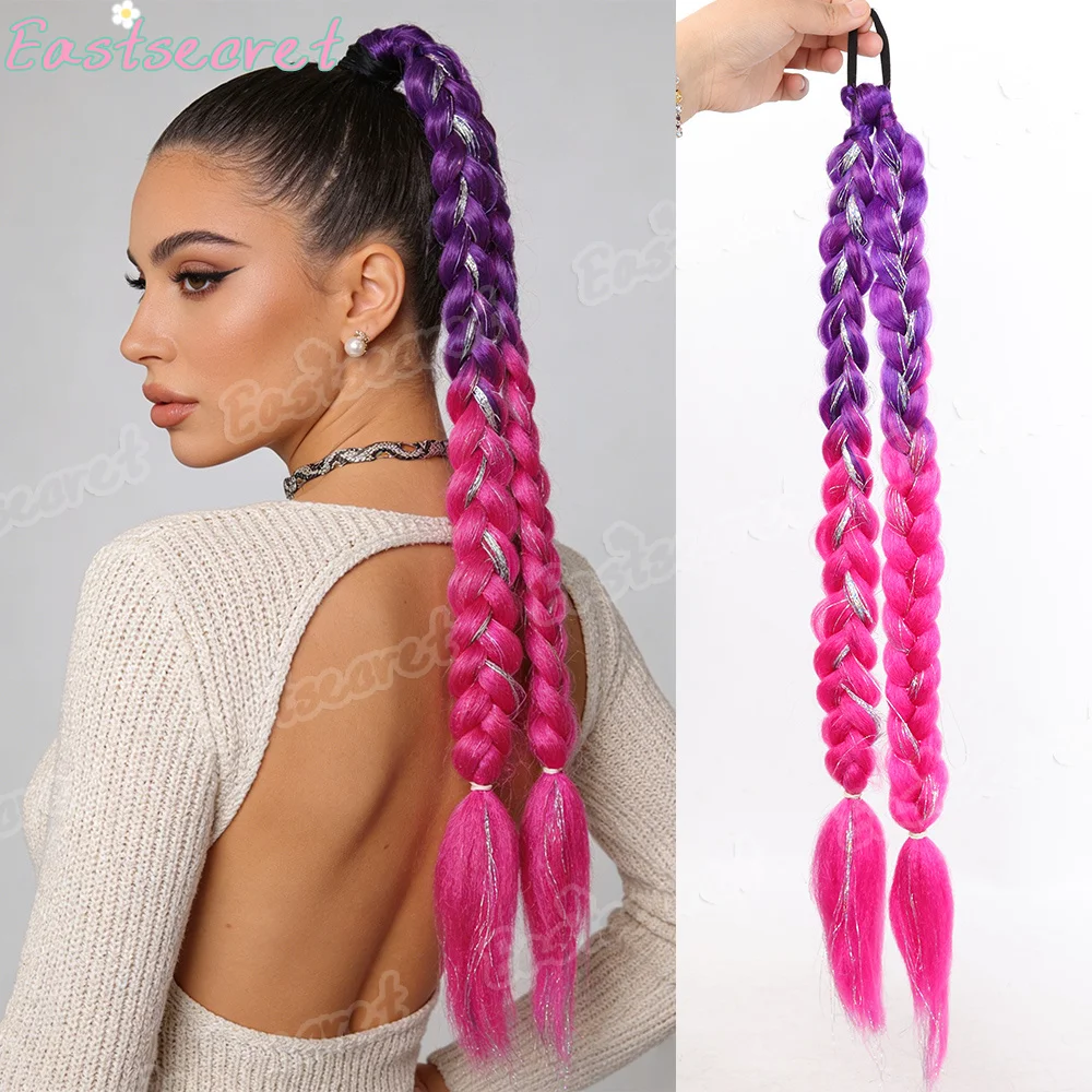EAST Hair loop silver purple gradual Fried Dough Twists braid bubble braid ponytail twisted suitable for party synthetic wig
EAST Hair loop silver purple gradual Fried Dough Twists braid bubble braid ponytail twisted suitable for party synthetic wig