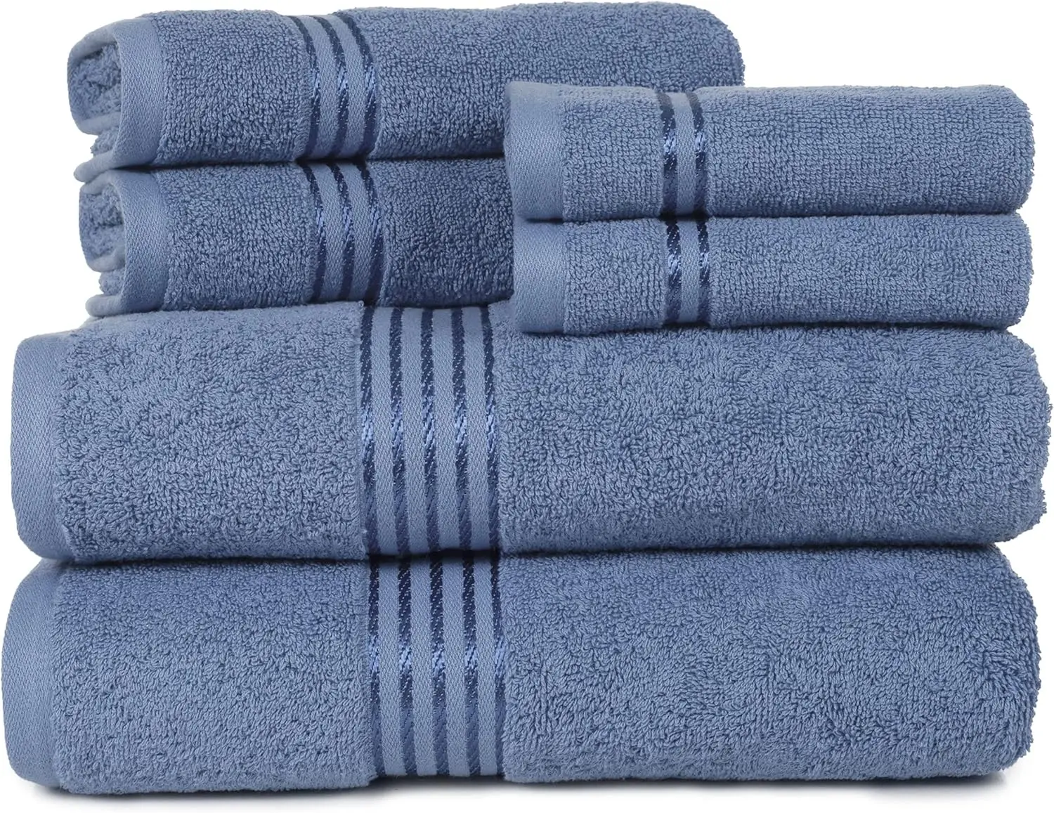 6-Piece 625GSM 100% Cotton Towel Set - 2 Bath Towels, 2 Hand Towels, 2 Washcloths, Highly Absorbent, Soft & Durable, Blue
6-Piece 625GSM 100% Cotton Towel Set - 2 Bath Towels, 2 Hand Towels, 2 Washcloths, Highly Absorbent, Soft & Durable, Blue