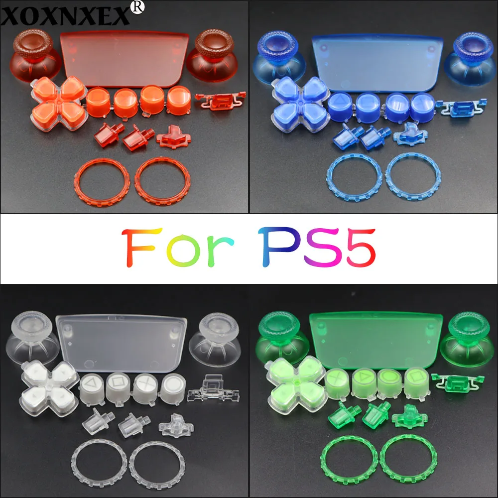 Replacement Transparent Full Set Buttons Touchpad Decorative Trim Shell Button With Joystick Ring for PS5
Replacement Transparent Full Set Buttons Touchpad Decorative Trim Shell Button With Joystick Ring for PS5