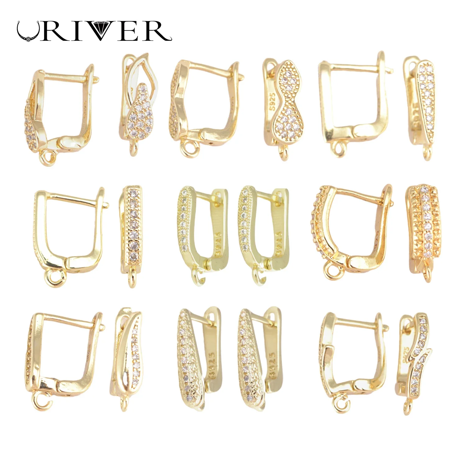 Women's Brass Zircon Hoop Earrings with Gourd Drop Shape Earwire and Fixture, Copper Ear Piercing Cartilage Jewelry by LJRIVER
Women's Brass Zircon Hoop Earrings with Gourd Drop Shape Earwire and Fixture, Copper Ear Piercing Cartilage Jewelry by LJRIVER