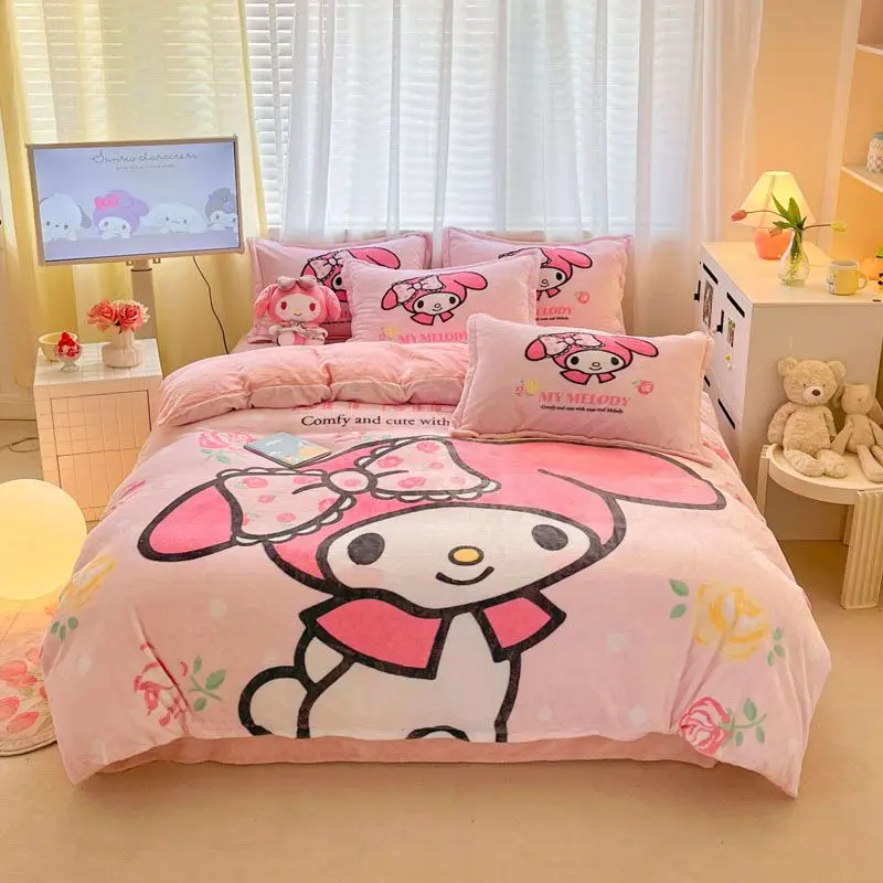 Набор из четырех предметов Hello Kitty из молочного бархата Kawaii Kulomi теплая двухсторонняя бархатная простыня пододеяльник для общежития Комплект из трех предметов
Набор из четырех предметов Hello Kitty из молочного бархата Kawaii Kulomi теплая двухсторонняя бархатная простыня пододеяльник для общежития Комплект из трех предметов