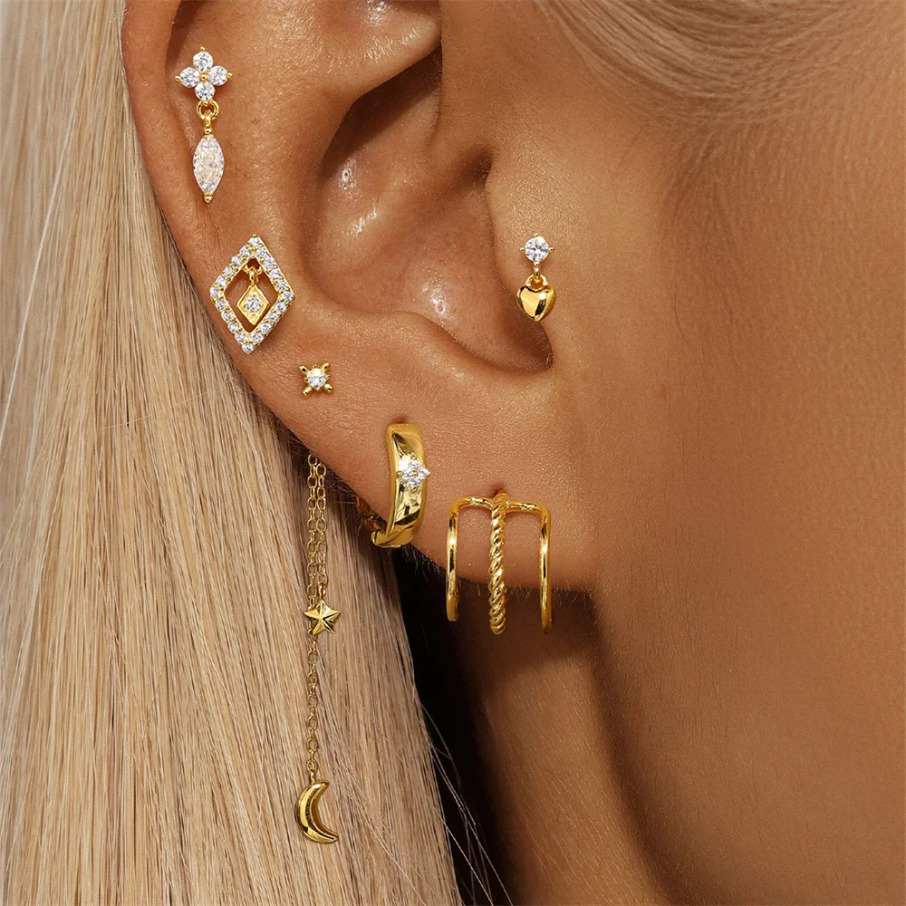 LENNIK серьги из стерлингового серебра 925 пробы, женские золотые повседневные универсальные серьги с пентаграммой, лунным сердцем, цирконием и кисточками, joyas de plata 925
LENNIK серьги из стерлингового серебра 925 пробы, женские золотые повседневные универсальные серьги с пентаграммой, лунным сердцем, цирконием и кисточками, joyas de plata 925