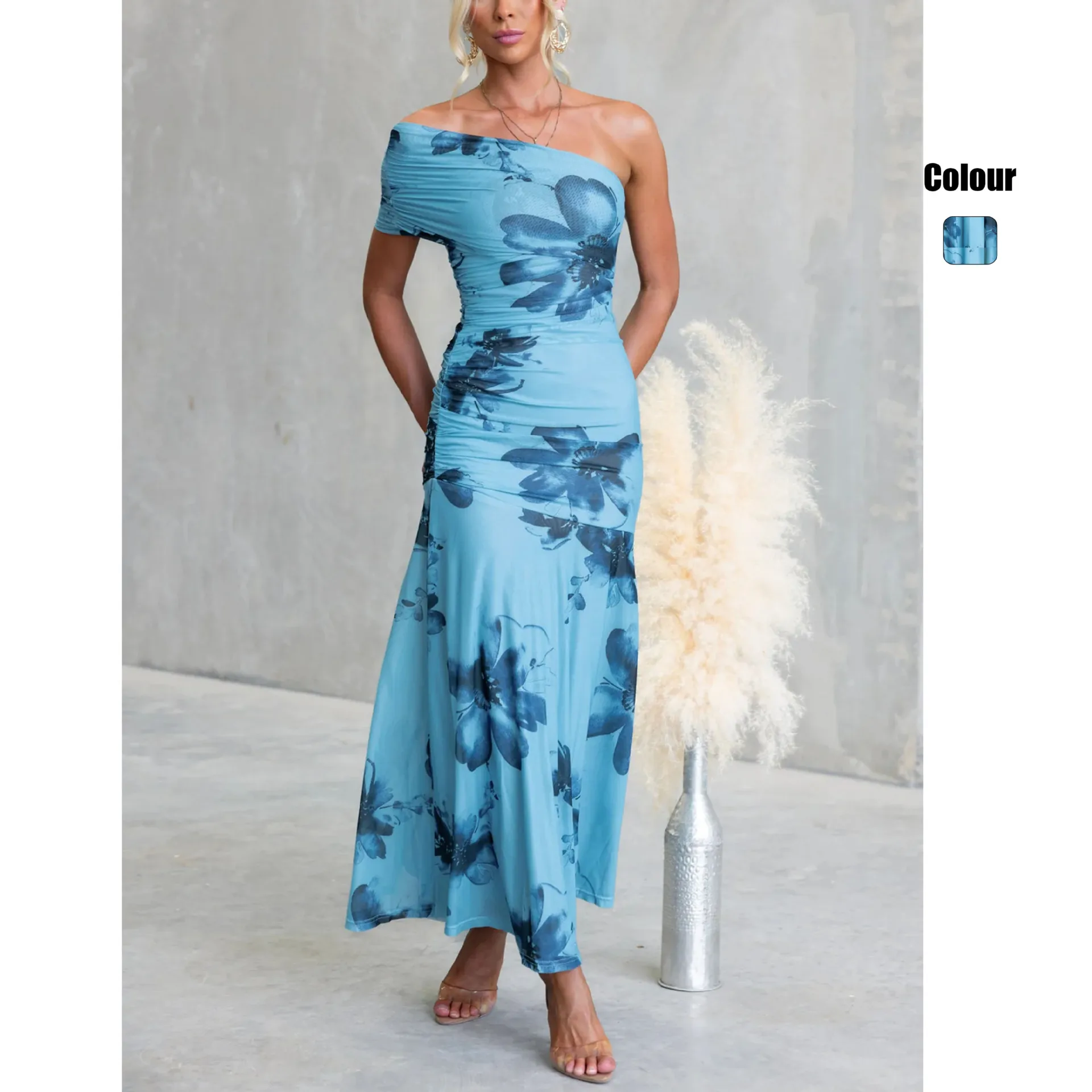 2026 Slim Fit Ins Style Mesh Print Bodycon One-shoulder Dress 2676 Wedding Dress Boho Elegant Vestidos
2026 Slim Fit Ins Style Mesh Print Bodycon One-shoulder Dress 2676 Wedding Dress Boho Elegant Vestidos