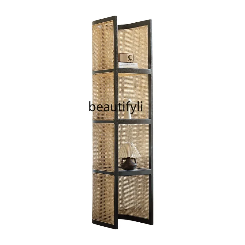 Japanese-style bedroom rattan triangular cabinet removable small apartment rack living room solid wood storage corner cabinet H
Japanese-style bedroom rattan triangular cabinet removable small apartment rack living room solid wood storage corner cabinet H