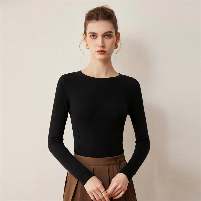 100% wool spring new women's knitted sweater solid color round neck long sleeved pullover sweater slim fit basic sweater
100% wool spring new women's knitted sweater solid color round neck long sleeved pullover sweater slim fit basic sweater