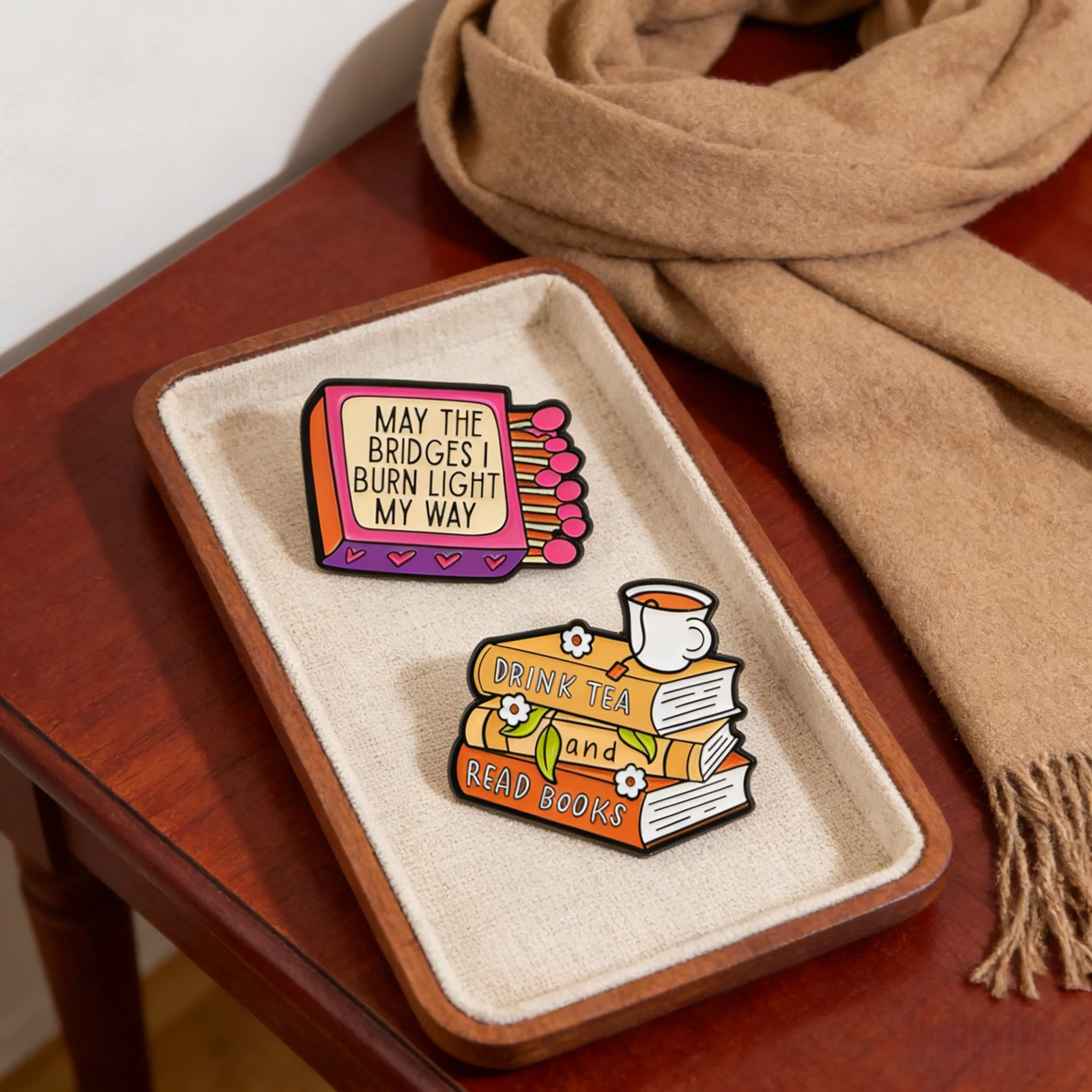 DRINK TEA AND READ BOOKS Enamel Pin Matchbox Quote Brooch Lapel Pin Badge on Backpack Clothing Accessories Fashion Jewelry Gifts
DRINK TEA AND READ BOOKS Enamel Pin Matchbox Quote Brooch Lapel Pin Badge on Backpack Clothing Accessories Fashion Jewelry Gifts