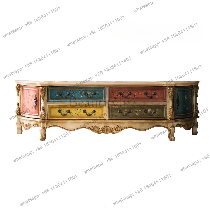 American country TV cabinet living room, European solid wood TV cabinet painted engraved combination audio-visual cabinet
American country TV cabinet living room, European solid wood TV cabinet painted engraved combination audio-visual cabinet