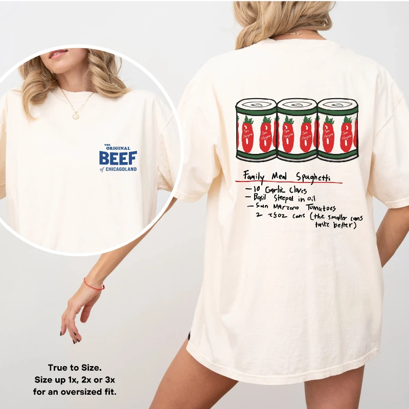 The Bear TV Series Tshirt _ The Original Beef of Chicagoland Shirt_ Family Meal Spaghetti _ Jeremy Allen Fans _ Unisex Tee
The Bear TV Series Tshirt _ The Original Beef of Chicagoland Shirt_ Family Meal Spaghetti _ Jeremy Allen Fans _ Unisex Tee
