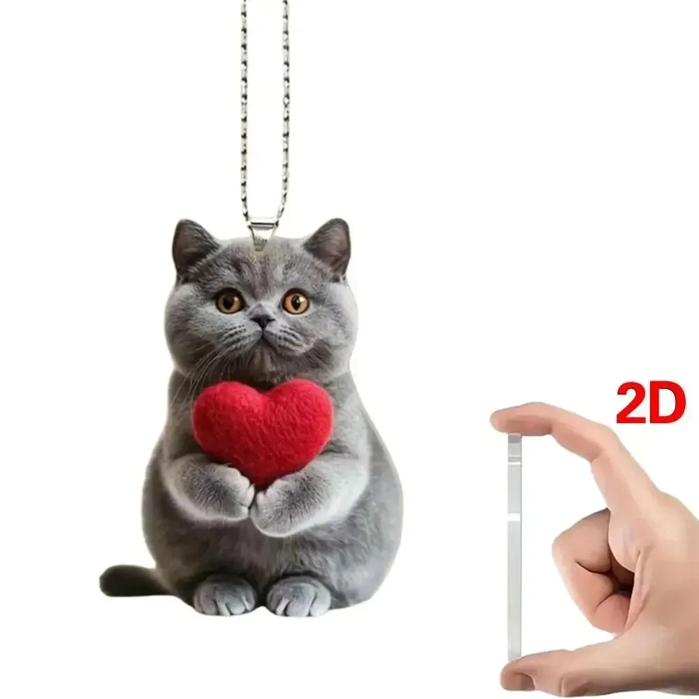 2D Flat Blue Cat Heart Acrylic Car Pendant Cute Animal Mirror Hanging Decor
2D Flat Blue Cat Heart Acrylic Car Pendant Cute Animal Mirror Hanging Decor