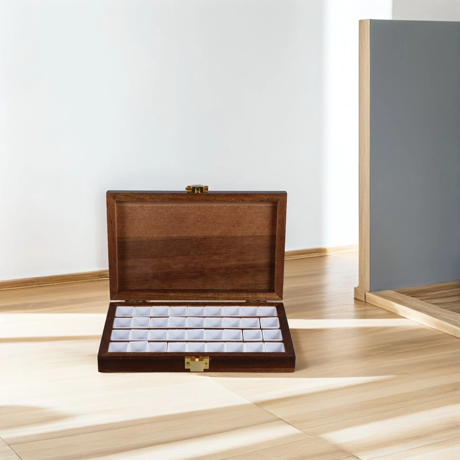 1Set Wooden Grid Paint Box 36 Compartments Compact Travel Watercolor Palette Case for Artists Portable Watercolor Wooden Palette
1Set Wooden Grid Paint Box 36 Compartments Compact Travel Watercolor Palette Case for Artists Portable Watercolor Wooden Palette