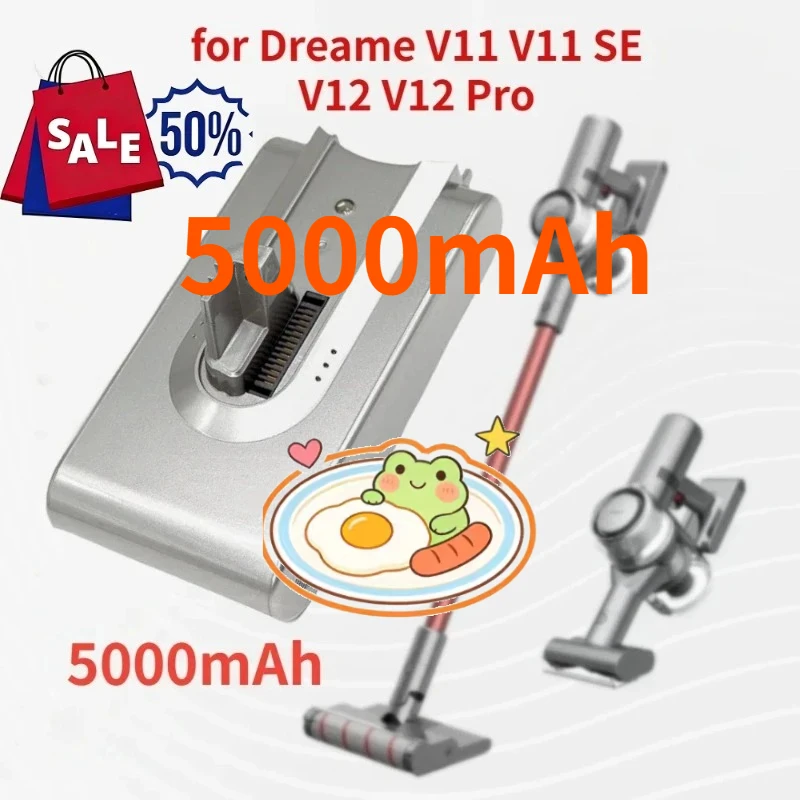 New 25.2V 5000mAh Rechargeable Battery for Dreame V11 V11SE V12 VVT1 VVN5 VVN6 VVA1 V12Pro High Quality Vacuum Cleaner Battery
New 25.2V 5000mAh Rechargeable Battery for Dreame V11 V11SE V12 VVT1 VVN5 VVN6 VVA1 V12Pro High Quality Vacuum Cleaner Battery