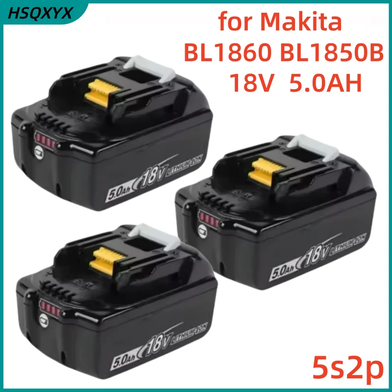Upgraded BL1860 Rechargeable Battery 18 V 5000mAh Lithium for Makita 18V Battery BL1840 BL1850 BL1830 BL1860B LXT 400
Upgraded BL1860 Rechargeable Battery 18 V 5000mAh Lithium for Makita 18V Battery BL1840 BL1850 BL1830 BL1860B LXT 400