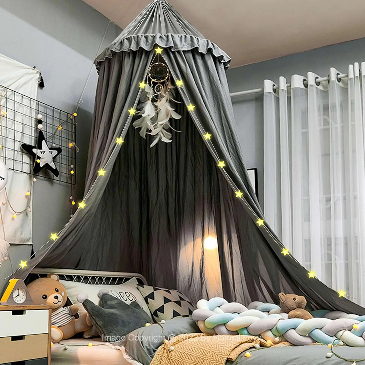 Bed Canopy for Girls, Dreamy Frills Ceiling Hanging Princess Canopy Bedroom Decoration Soft Canopy Net Reading Nook
Bed Canopy for Girls, Dreamy Frills Ceiling Hanging Princess Canopy Bedroom Decoration Soft Canopy Net Reading Nook