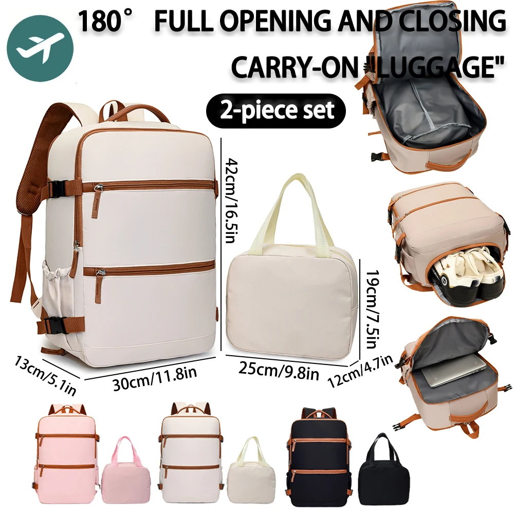 2-Piece 180 ° Full Opening Backpack Set, Large Capacity Carry-On with Tote Bag for Travel, Business, School & Daily Commuting
2-Piece 180 ° Full Opening Backpack Set, Large Capacity Carry-On with Tote Bag for Travel, Business, School & Daily Commuting