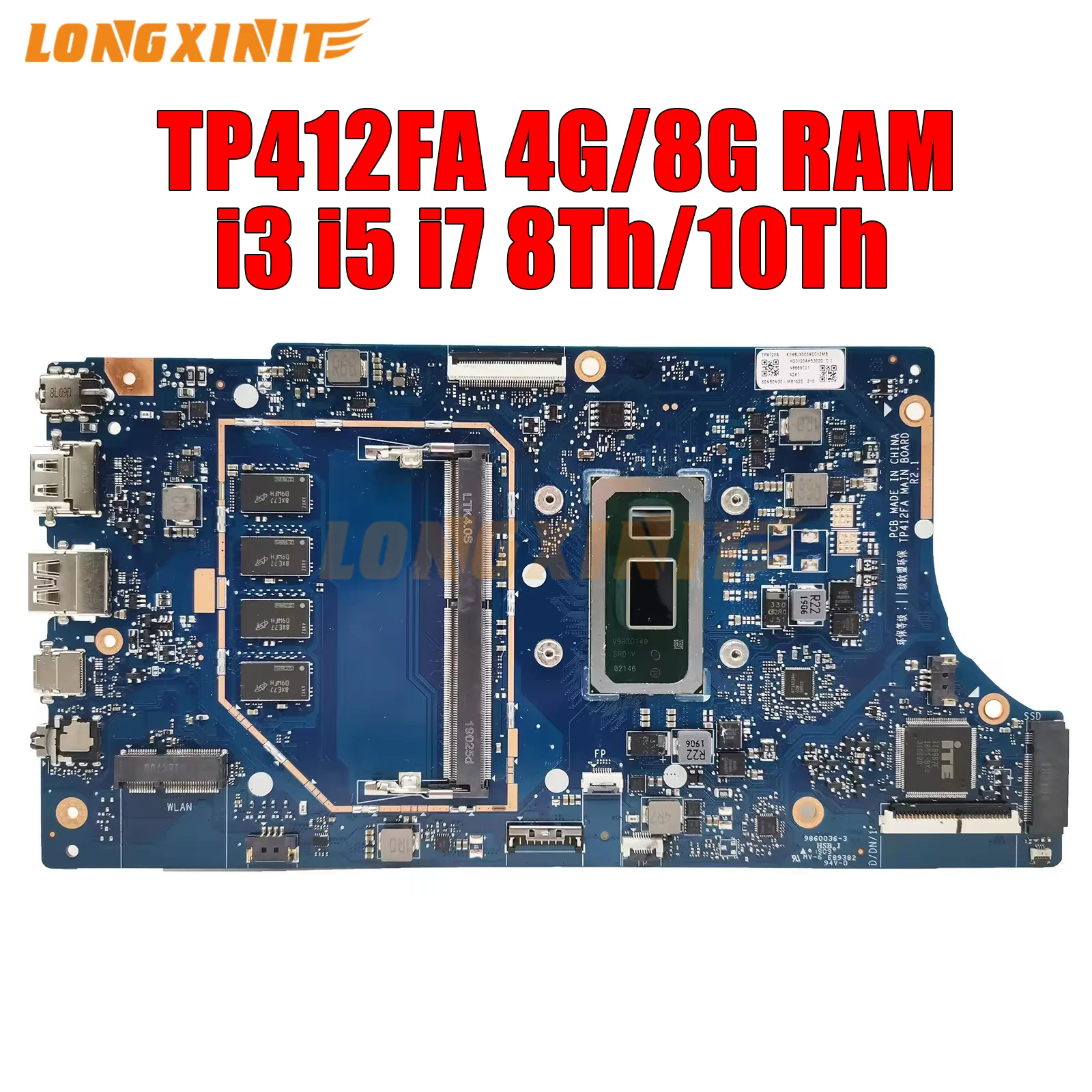 Материнская плата TP412FA для ноутбука ASUS Vivobook Flip 14,TP412 TP412FC SF4100F TP412FAC. Процессор i3 i5 i7. 4GB,8GB RAM.Teste de 100%
Материнская плата TP412FA для ноутбука ASUS Vivobook Flip 14,TP412 TP412FC SF4100F TP412FAC. Процессор i3 i5 i7. 4GB,8GB RAM.Teste de 100%