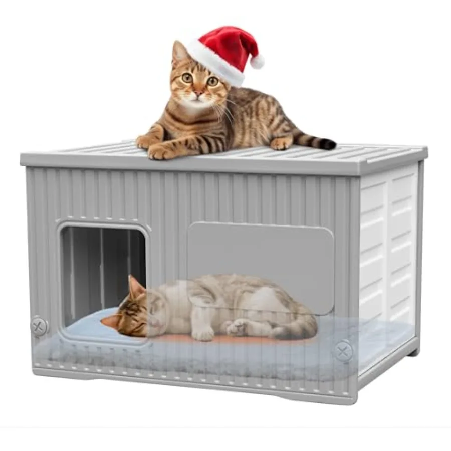 Waterproof Outdoor Cat House with Soft Mat, Plastic Cat Houses for Outdoor Cats Feral Cat House, Sturdy Cat Bed for Small Pet,
Waterproof Outdoor Cat House with Soft Mat, Plastic Cat Houses for Outdoor Cats Feral Cat House, Sturdy Cat Bed for Small Pet,