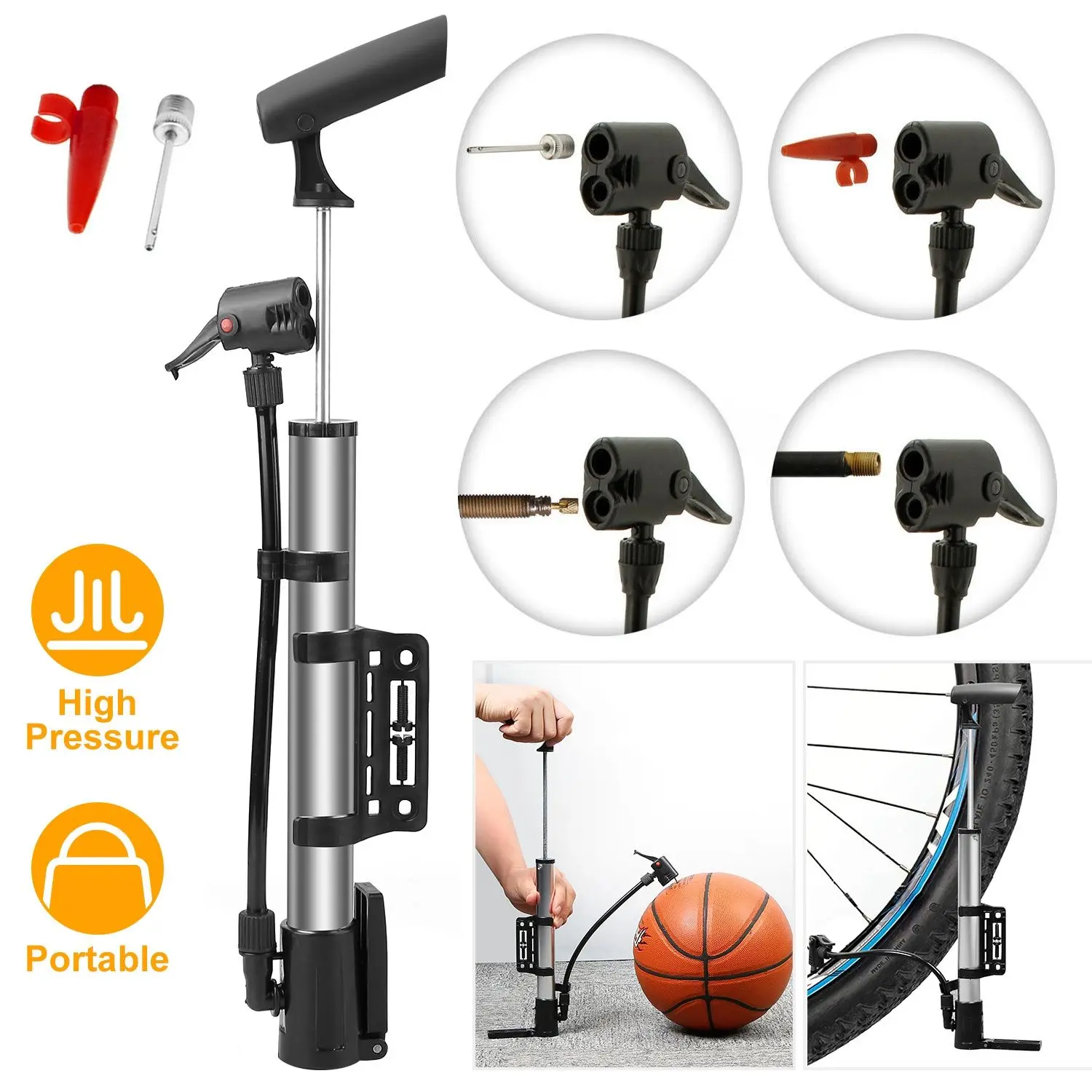 Mini Bike Pump Portable Bicycle Tire Inflator Ball Air Pump w/ Mount Frame For Mountain Road Bike
Mini Bike Pump Portable Bicycle Tire Inflator Ball Air Pump w/ Mount Frame For Mountain Road Bike