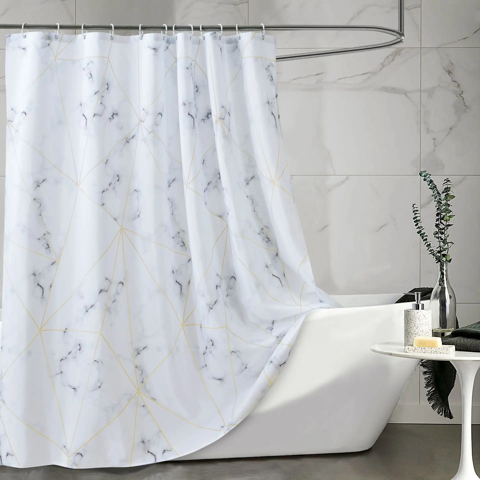 Shower Curtains Marble Pattern Print Waterproof White Bathroom Curtain with Hooks Modern Style Polyester Cloth for Toilet 200cm
Shower Curtains Marble Pattern Print Waterproof White Bathroom Curtain with Hooks Modern Style Polyester Cloth for Toilet 200cm