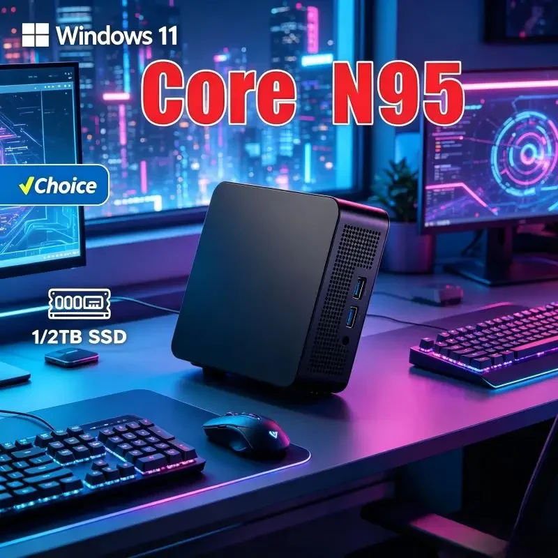 Slim Low Power N95 Mini PC, 16GB SSD, Complete Win11 OS, WiFi6 , High Definition 4K for Home Entertainment & Light Office Work
Slim Low Power N95 Mini PC, 16GB SSD, Complete Win11 OS, WiFi6 , High Definition 4K for Home Entertainment & Light Office Work