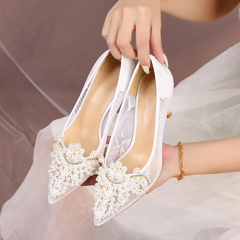 High Heels Women's Summer Mesh Women's Shoes Pointed Hollow Single Shoes Women's Pearl Shoes
High Heels Women's Summer Mesh Women's Shoes Pointed Hollow Single Shoes Women's Pearl Shoes