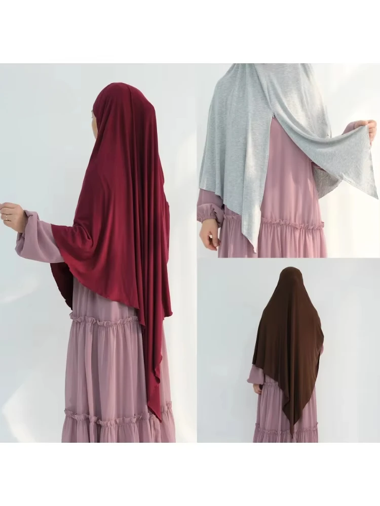 Muslim Hijab Women's Plain Hijabs Eid Traditional Soft Clothing Abaya Khimar One Layer Stretch Soft Split head scarf headwraps
Muslim Hijab Women's Plain Hijabs Eid Traditional Soft Clothing Abaya Khimar One Layer Stretch Soft Split head scarf headwraps