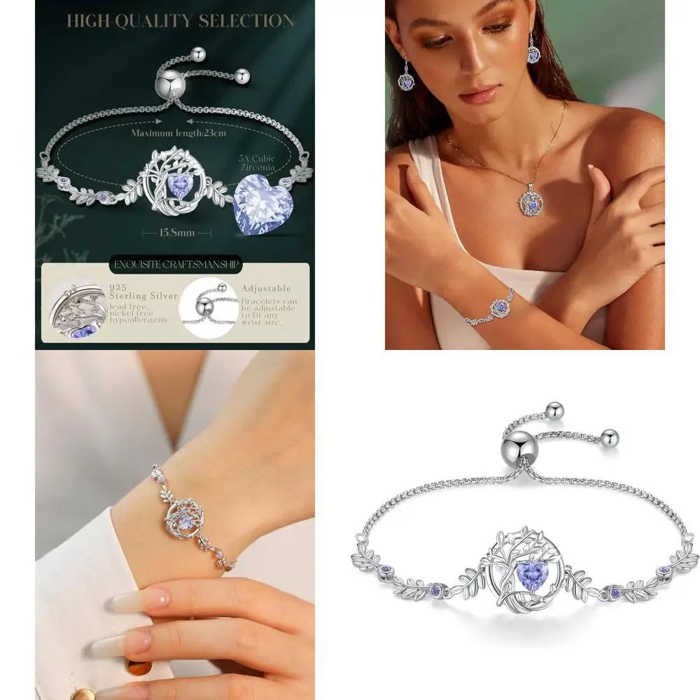 Sterling Silver Birthstone Tree of Life Bracelet for Women - Gemstone Jewelry Gift for Anniversaries, Birthdays, and Christmas
Sterling Silver Birthstone Tree of Life Bracelet for Women - Gemstone Jewelry Gift for Anniversaries, Birthdays, and Christmas