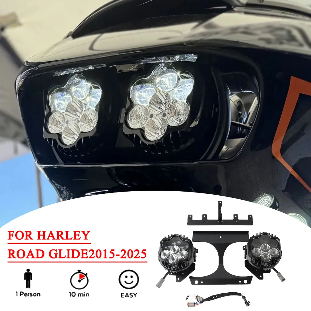 E-Marked LED Headlight High/Low Beam w/ DRL For Harley Road Glide Series 2015-2025, Motorcycle Headlamp High Brightness
E-Marked LED Headlight High/Low Beam w/ DRL For Harley Road Glide Series 2015-2025, Motorcycle Headlamp High Brightness