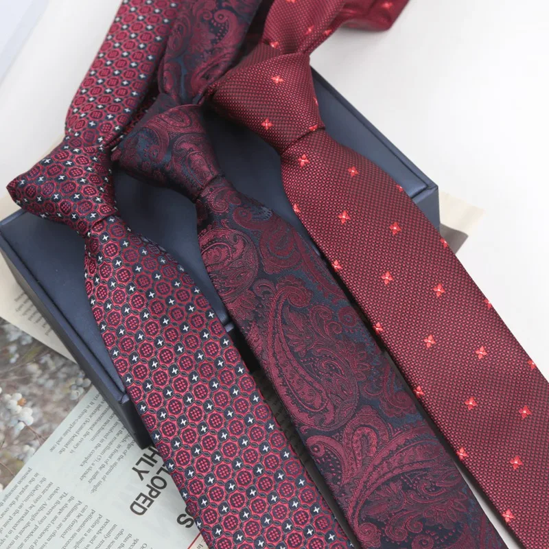 Men Burgundy Necktie Marriage Gifts Women Red Neck Ties for Man Striped Paisley Jacquard Cravat Wedding Business Party Corbatas
Men Burgundy Necktie Marriage Gifts Women Red Neck Ties for Man Striped Paisley Jacquard Cravat Wedding Business Party Corbatas