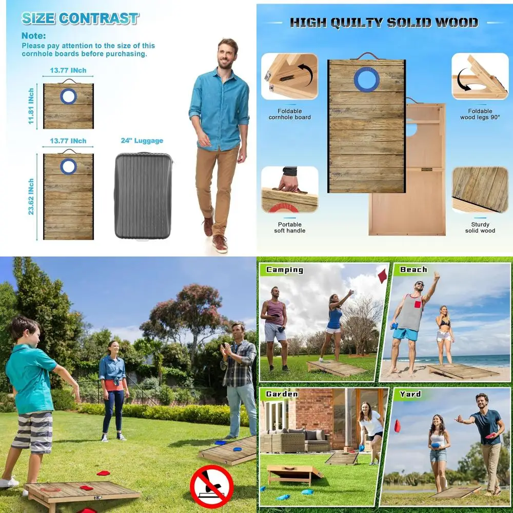 Portable Cornhole Board Set 2 ft x 1 ft Cornhole Set with 6 Bean Bags Foldable Cornhole Game for Kids and Adult Indoor or Outdoo
Portable Cornhole Board Set 2 ft x 1 ft Cornhole Set with 6 Bean Bags Foldable Cornhole Game for Kids and Adult Indoor or Outdoo