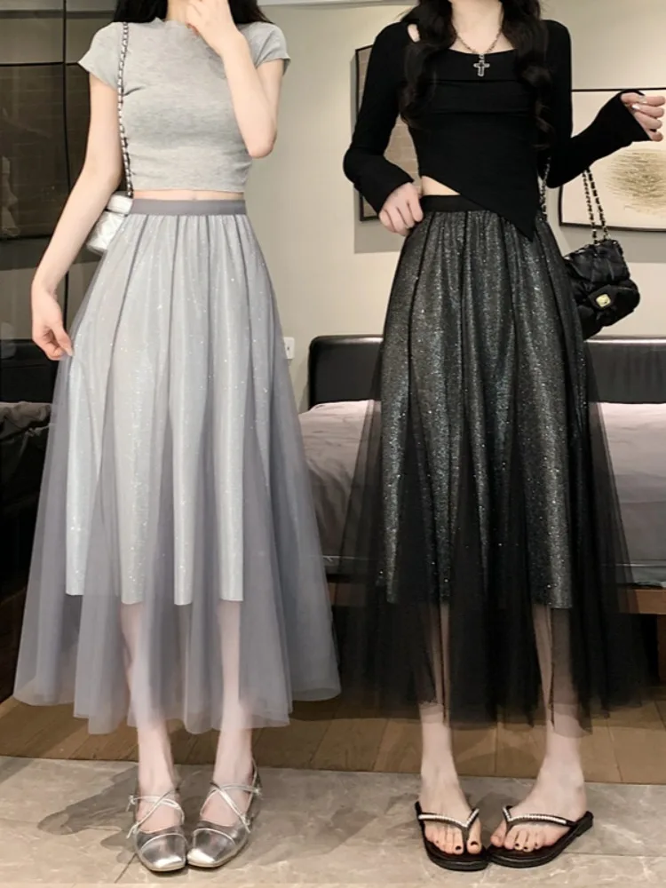 2024 Women's Spring Autumn New Long High Waist Casual Skirt Female Solid Color Gauze Skirts Ladies Loose A-line Skirts
2024 Women's Spring Autumn New Long High Waist Casual Skirt Female Solid Color Gauze Skirts Ladies Loose A-line Skirts