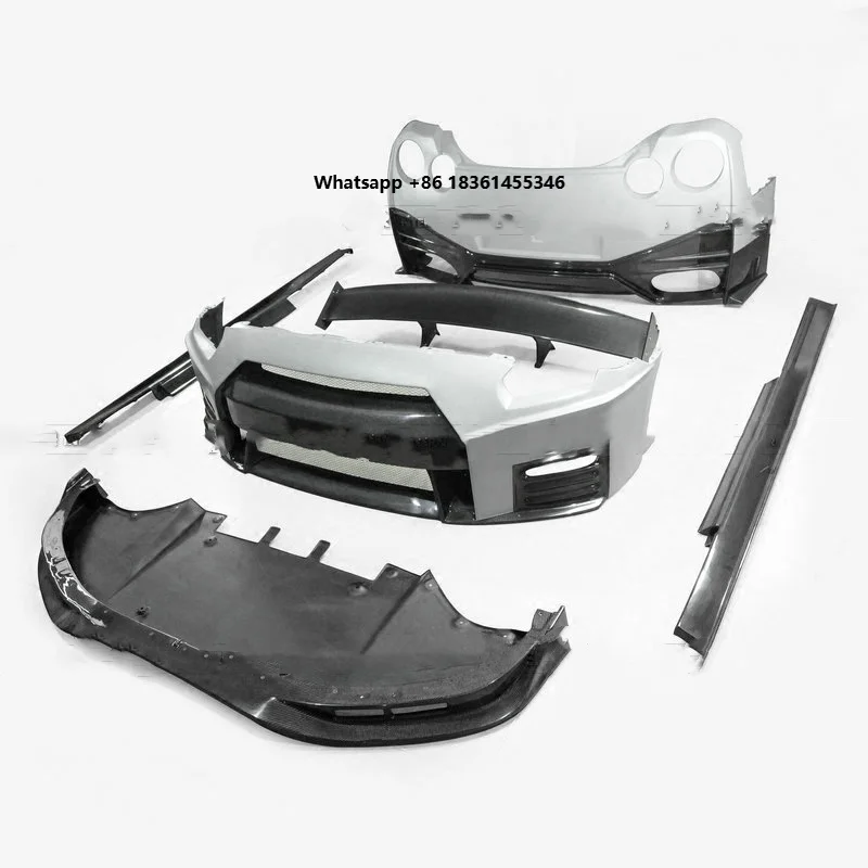 For Skyline R35 GTR 2nd modified Front bumper Rear Bumper Side skirt Roof wing Semi-Carbon fiber Body kit
For Skyline R35 GTR 2nd modified Front bumper Rear Bumper Side skirt Roof wing Semi-Carbon fiber Body kit