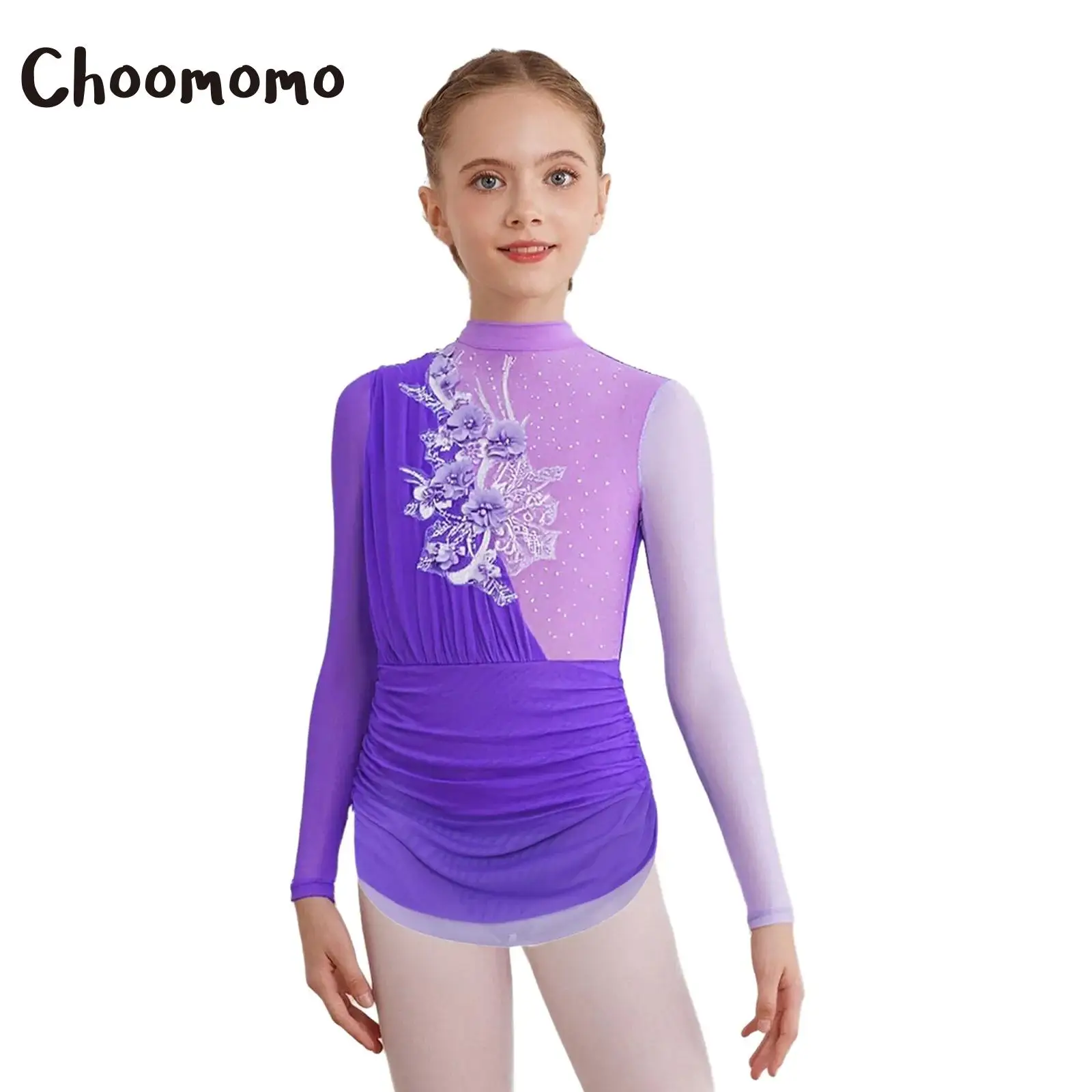 Girls Figure Skating Dress Sheer Mesh Long Sleeves Applique Rhinestones Gymnastics Leotard Dress Ballet Lyrical Dance Costumes
Girls Figure Skating Dress Sheer Mesh Long Sleeves Applique Rhinestones Gymnastics Leotard Dress Ballet Lyrical Dance Costumes