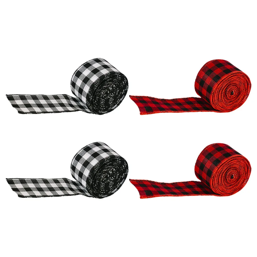 4Pcs Christmas Plaid Ribbon Black White Red Checkered Rustic Wired Holiday Wreath Bows Wrapping Craft Decoration
4Pcs Christmas Plaid Ribbon Black White Red Checkered Rustic Wired Holiday Wreath Bows Wrapping Craft Decoration