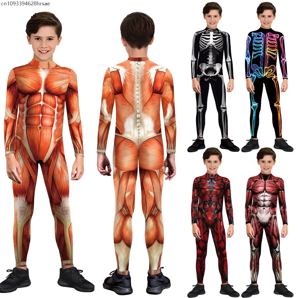 Kids Muscle Skeleton Superhero Cosplay Bodysuit Boys Girls Hero Attack on Titan Jumpsuit Halloween Party Game Zentai Suit
Kids Muscle Skeleton Superhero Cosplay Bodysuit Boys Girls Hero Attack on Titan Jumpsuit Halloween Party Game Zentai Suit