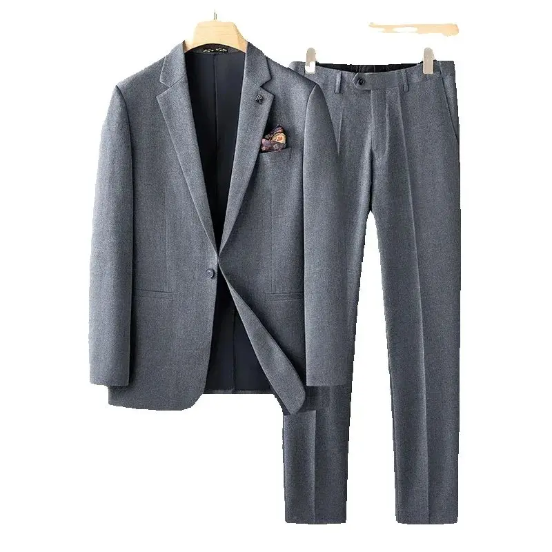 Two-piece High Quality Plus Size (suit + Trousers) Men's Suit Plus Fat Plus Fat Business Formal Wedding Loose Professional Set 
Two-piece High Quality Plus Size (suit + Trousers) Men's Suit Plus Fat Plus Fat Business Formal Wedding Loose Professional Set