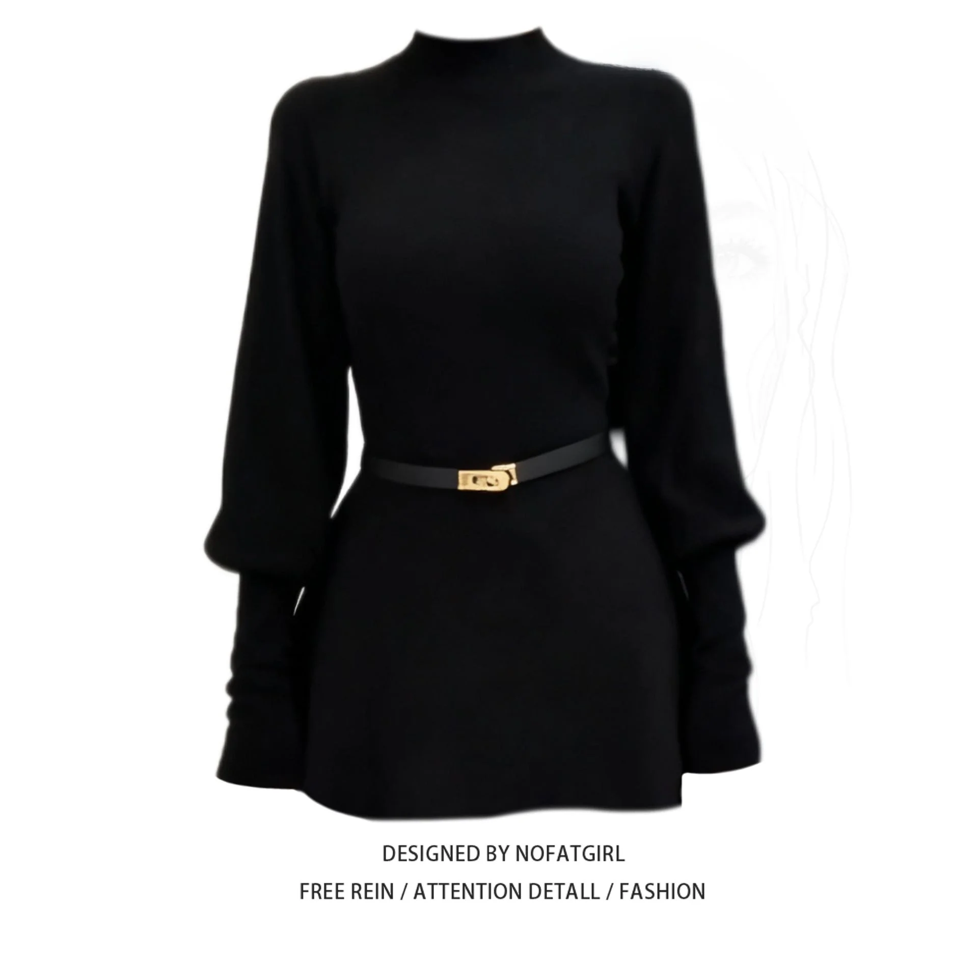 Hebe Style High Neck Lantern Sleeve Long Sleeve Casual Slim Fit Women's Sweater Black Inner Wear Casual Style Fashion Sensation
Hebe Style High Neck Lantern Sleeve Long Sleeve Casual Slim Fit Women's Sweater Black Inner Wear Casual Style Fashion Sensation
