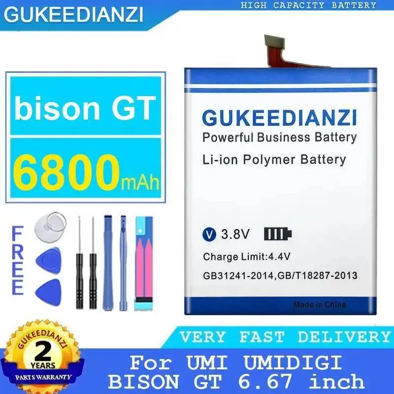Аккумулятор для Umi Umidigi Bison GT 6,67 дюйма, быстрая зарядка, 6800 мАч, стабильный мобильный телефон
Аккумулятор для Umi Umidigi Bison GT 6,67 дюйма, быстрая зарядка, 6800 мАч, стабильный мобильный телефон