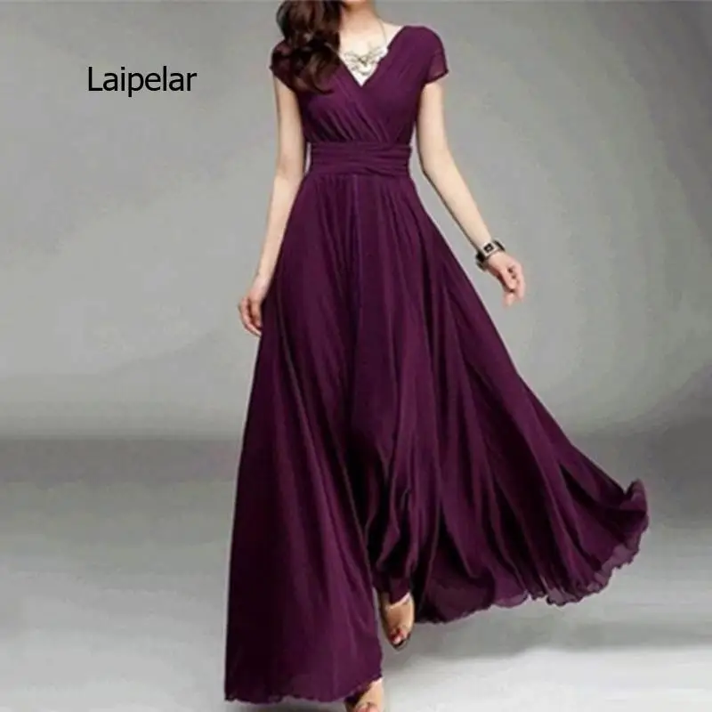 Vintage Solid Color Long Party Dress For Women Summer Fashion V-neck Short Sleeve A-line Maxi Dress Elegant Office Lady Vestidos
Vintage Solid Color Long Party Dress For Women Summer Fashion V-neck Short Sleeve A-line Maxi Dress Elegant Office Lady Vestidos