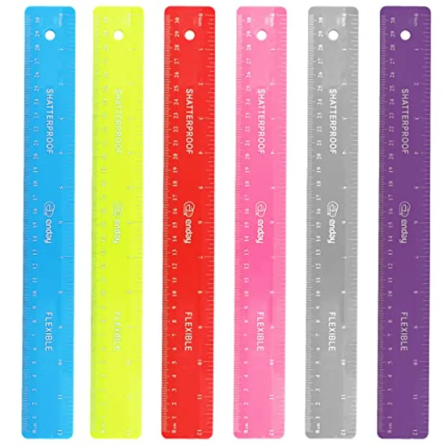 12 inches 30 cm Shatterproof Flexible Rulers Designed in Black, Blue, Green, Pink, Purple, and Orange - Great for School, Home,
12 inches 30 cm Shatterproof Flexible Rulers Designed in Black, Blue, Green, Pink, Purple, and Orange - Great for School, Home,