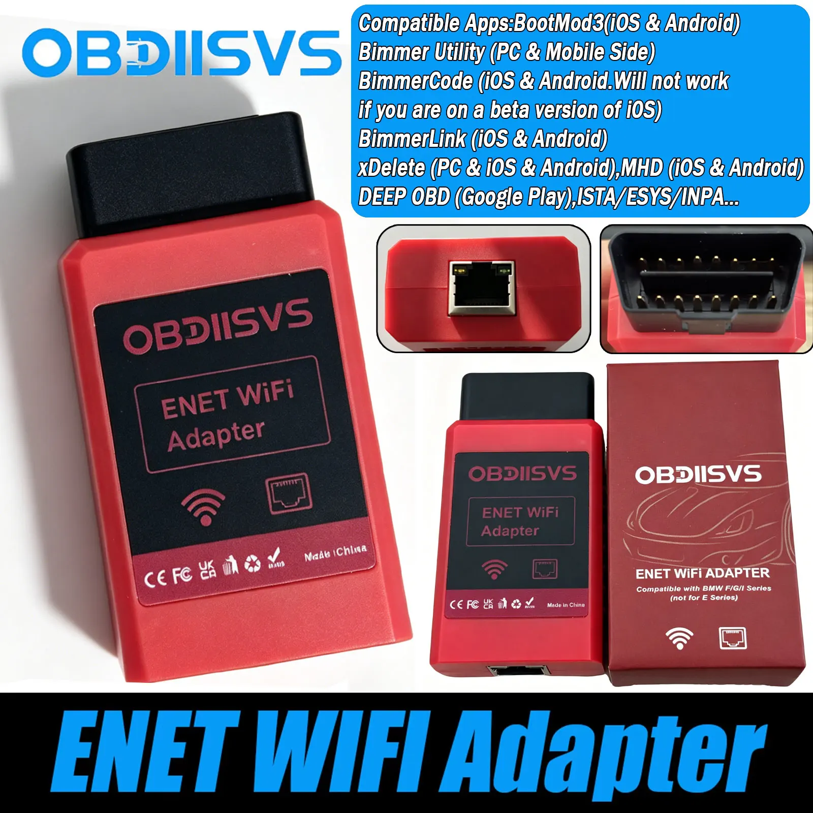 ENET Adapter WiFi For F/G/I/Mini Series ENET WiFi Coding Diagnostic Adapter For MHD/BimmerCode/BimmerLink Software OBD2 Scanner
ENET Adapter WiFi For F/G/I/Mini Series ENET WiFi Coding Diagnostic Adapter For MHD/BimmerCode/BimmerLink Software OBD2 Scanner