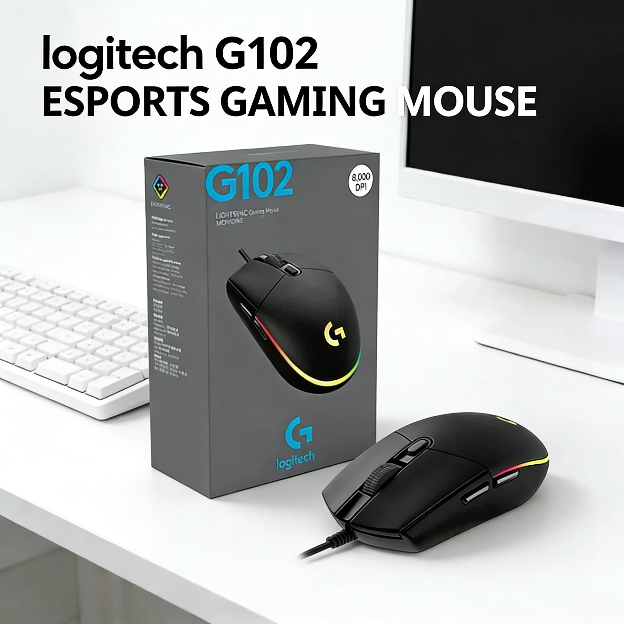 Logitech G102 RGB Gaming Mouse with 6 Programmable Keys Ergonomic Comfort Grip for PC Laptop Gaming
Logitech G102 RGB Gaming Mouse with 6 Programmable Keys Ergonomic Comfort Grip for PC Laptop Gaming