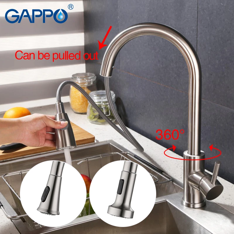 GAPPO 304 Stainless Steel Kitchen Faucet Pull Out Kitchen Sink Mixer Tap Sprayer Head Kitchen Water Tap
GAPPO 304 Stainless Steel Kitchen Faucet Pull Out Kitchen Sink Mixer Tap Sprayer Head Kitchen Water Tap