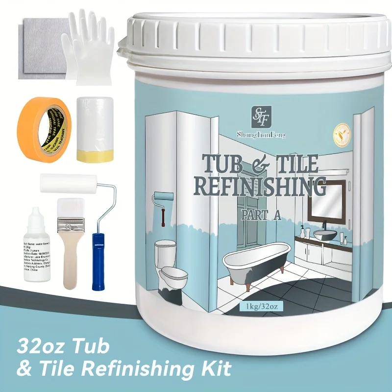 35 oz White Ceramic Bathtub and Tile polishing Kit Bathtub, bathroom wall, countertop, sink paint - Easy to use, waterproof
35 oz White Ceramic Bathtub and Tile polishing Kit Bathtub, bathroom wall, countertop, sink paint - Easy to use, waterproof