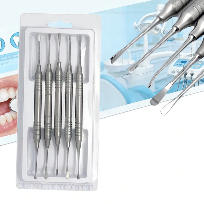 5Pcs Dental Implantology Kit, Stainless Steel Periosteal Elevator & Mucoperiosteal Separator for Dentist
5Pcs Dental Implantology Kit, Stainless Steel Periosteal Elevator & Mucoperiosteal Separator for Dentist