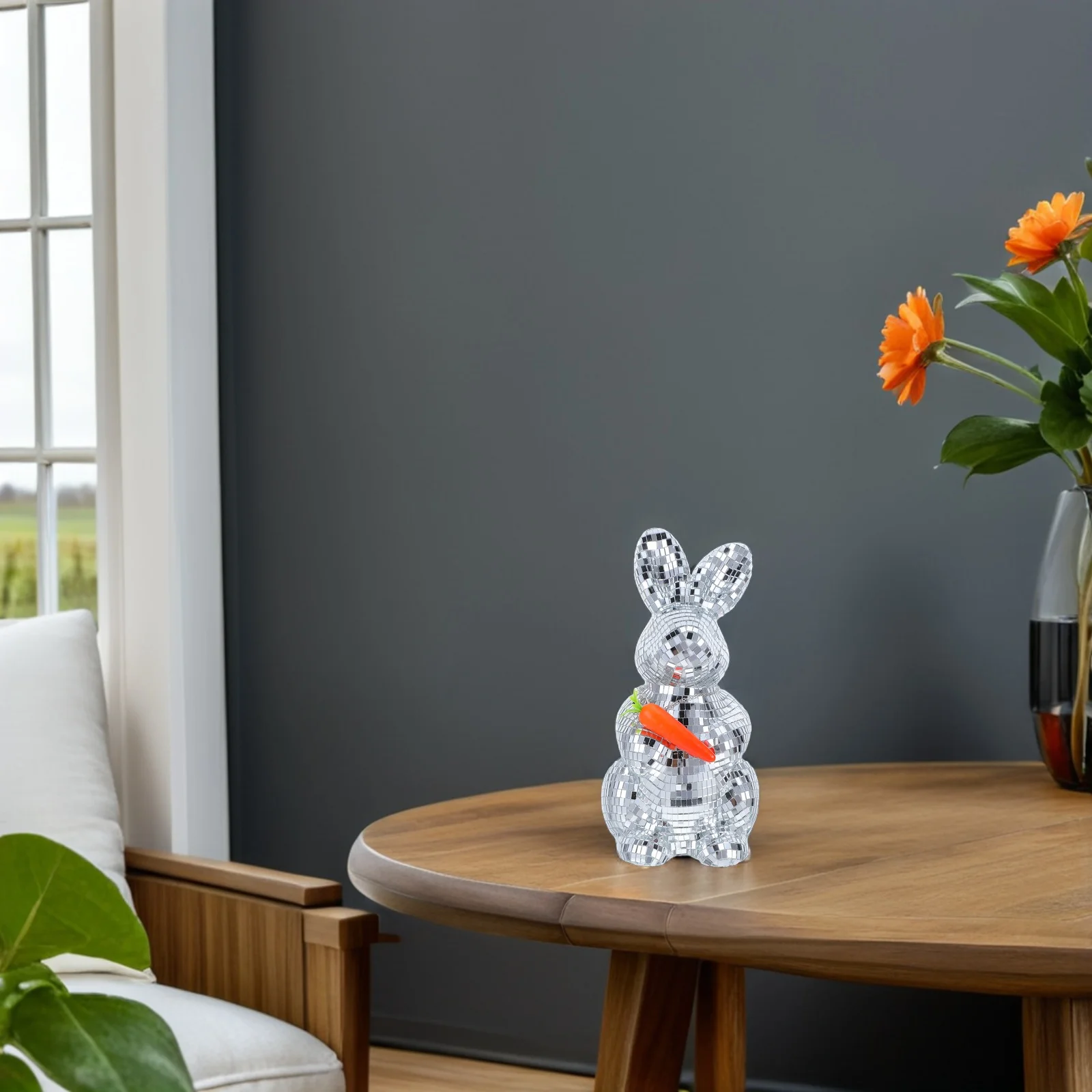 Decor Mirrored Rabbit Statue Reflective Mosaic Glass Sitting Bunny Easter Table Centerpiece 70S Party Dance Props
Decor Mirrored Rabbit Statue Reflective Mosaic Glass Sitting Bunny Easter Table Centerpiece 70S Party Dance Props
