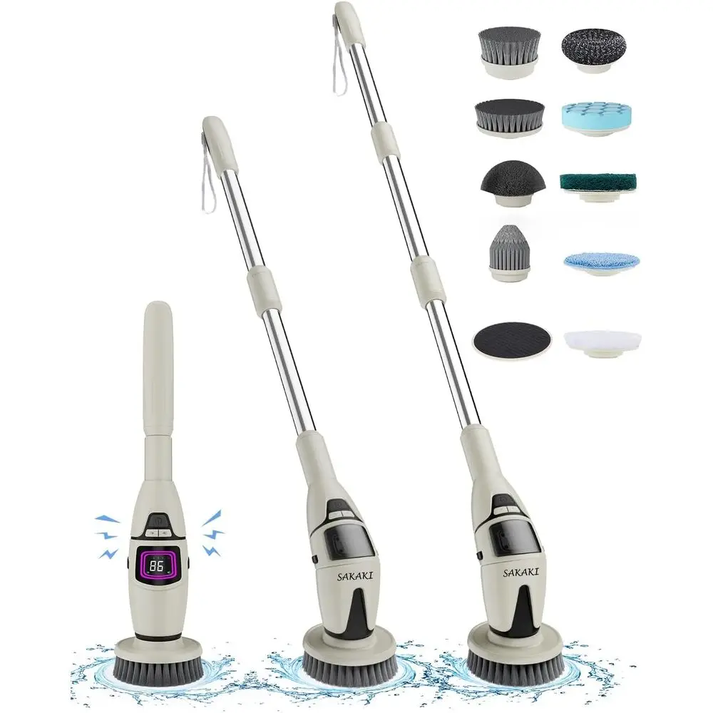 Щетка для чистки душевых кабин Spin Scrubber с 10 сменными насадками, мощный водонепроницаемый очиститель для ванной комнаты IPX7, 3 скорости, съемная, L-образная форма
Щетка для чистки душевых кабин Spin Scrubber с 10 сменными насадками, мощный водонепроницаемый очиститель для ванной комнаты IPX7, 3 скорости, съемная, L-образная форма