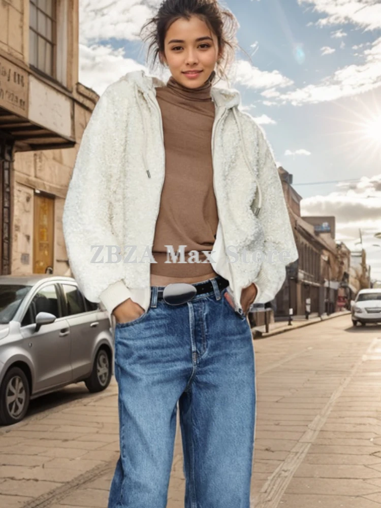 ZBZA Women's Hooded Faux Shearling Jacket Coat Long Sleeves Pockets Zip Loose Adjustable Hood Outerwear Winter Female Chic Coat
ZBZA Women's Hooded Faux Shearling Jacket Coat Long Sleeves Pockets Zip Loose Adjustable Hood Outerwear Winter Female Chic Coat