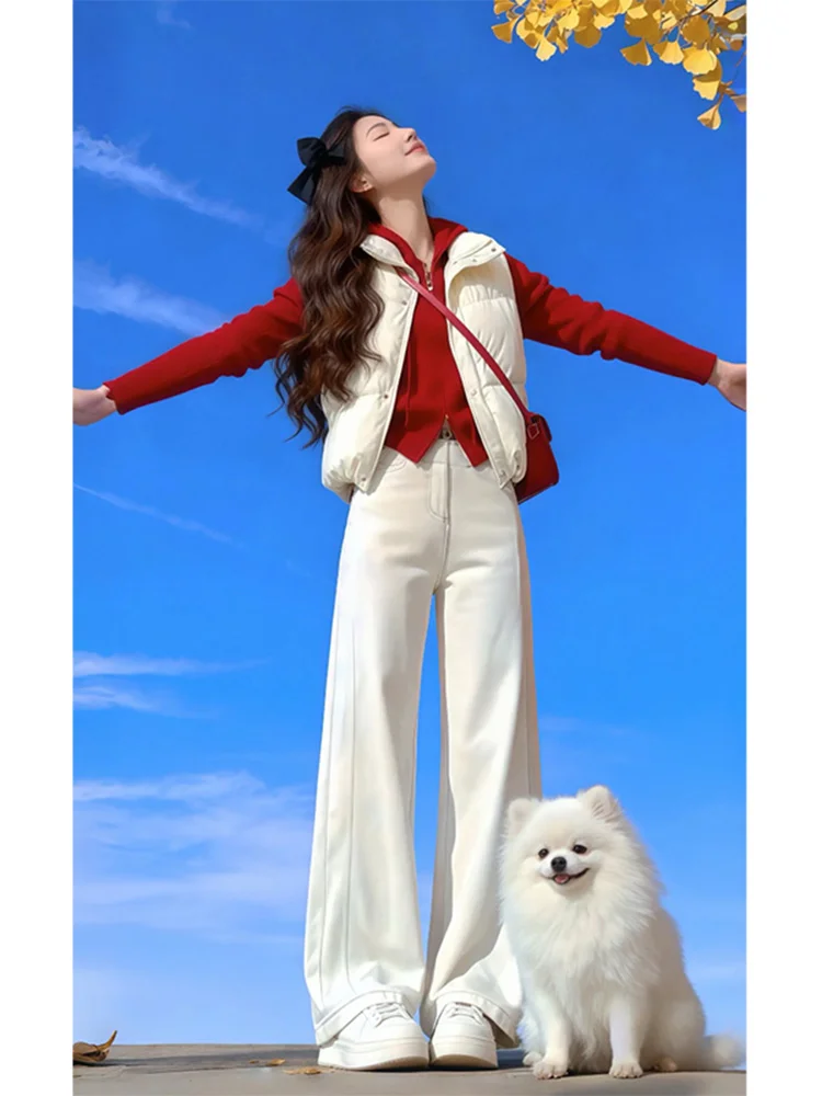 Korean Style Comfortable And Active Set Winter Hot White Top Vest Wide Leg Pants Women's Fashion Set Casual Style Breathable
Korean Style Comfortable And Active Set Winter Hot White Top Vest Wide Leg Pants Women's Fashion Set Casual Style Breathable