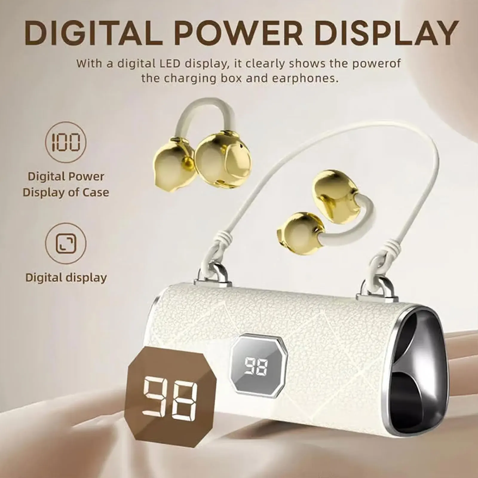 New Open Ear Clip Wireless Bluetooth Earphones with LED Digital Display Charging Case Stereo Sound Headphones for Sports Daily
New Open Ear Clip Wireless Bluetooth Earphones with LED Digital Display Charging Case Stereo Sound Headphones for Sports Daily