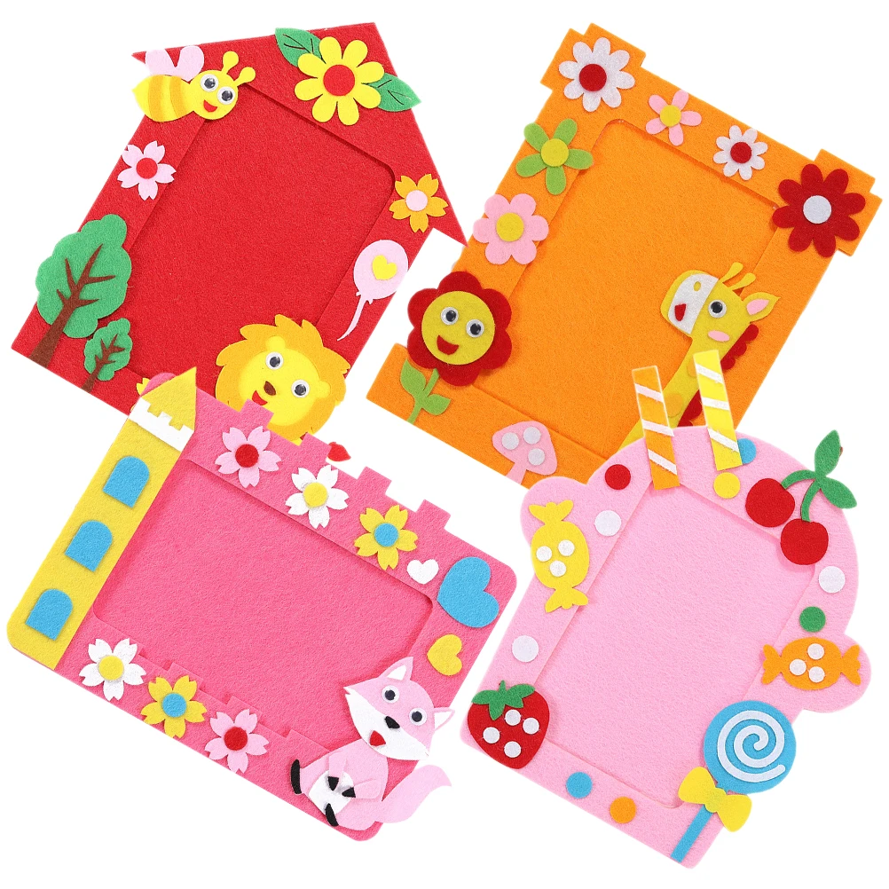 4Pcs DIY Cartoon Photo Frame Non-Woven Fabric Handmade Picture Frame Craft Gift Decorative Collage Photo Frames
4Pcs DIY Cartoon Photo Frame Non-Woven Fabric Handmade Picture Frame Craft Gift Decorative Collage Photo Frames